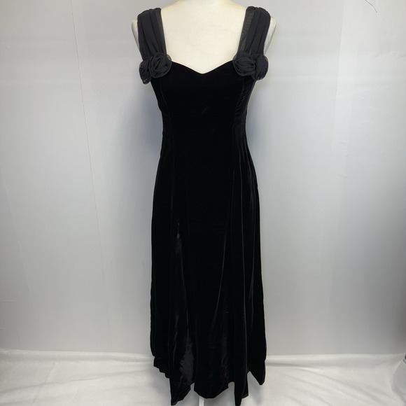 Dresses & Skirts - Vintage 80s Positively Ellyn Corset Black Velvet Goth Prom Cocktail Dress union